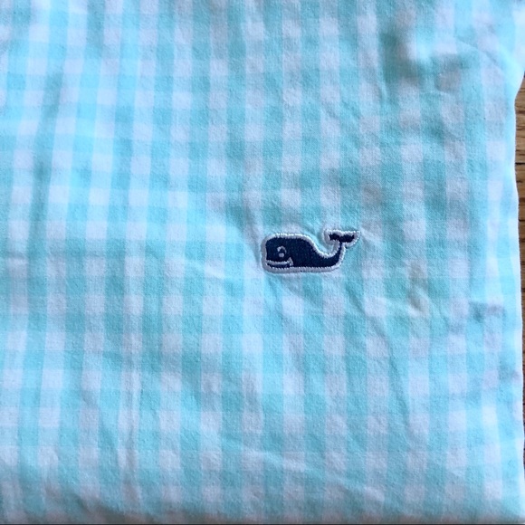 SOLD🛍 VINEYARD VINES MINT/WHITE CHECK DRESS SHIRT - Picture 2 of 5